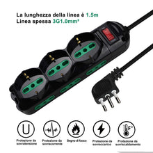 Carica l'immagine nel visualizzatore di Gallery, EXTRASTAR Ciabatta Elettrica Multipresa Protetta,Surge Arrest,con interruttore automatico di protezione,Spina 10 A,Prese