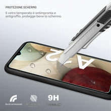 Carica l'immagine nel visualizzatore di Gallery, Cover Compatible with Samsung Galaxy A12 / M12 + 2 pellicole di protezione schermo in vetro schermato, cover in silicone