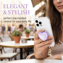 Carica l'immagine nel visualizzatore di Gallery, 2 Pezzi Supporto magnetico con design cuore per smartphone, impugnatura pieghevole, compatibile con tablet
