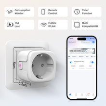 Carica l'immagine nel visualizzatore di Gallery, SURFOU Presa Smart, 16A Intelligente Plug Compatibile con Alexa e Google Home, Controllo Vocale, 2.4GHz WiFi Accesso Rem