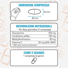 Carica l'immagine nel visualizzatore di Gallery, Glucosamina Condroitina MSM PiùLife 730 mg, 180 Compresse
