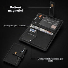 Carica l'immagine nel visualizzatore di Gallery, Portafoglio Magnetico compatibile con MagSafe, Porta Carte RFID in Pelle PU con 4 Scomparti, Tasca per Banconote, Finest