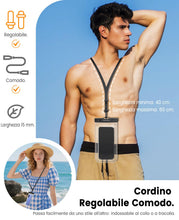 Carica l'immagine nel visualizzatore di Gallery, Custodia Impermeabile Smartphone 2 Pezzi, IPX8 Tocco Sensibile Borsa Impermeabile con cordino, Cover Subacquea per iPhon