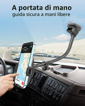 Carica l'immagine nel visualizzatore di Gallery, APPS2Car Supporto per telefono per parabrezza auto, braccio lungo flessibile da 13 pollici con collo d'oca, base di aspi