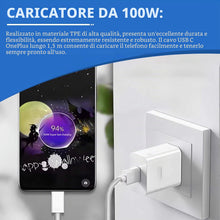 Carica l'immagine nel visualizzatore di Gallery, Caricatore USB 100 W per OPPO Reno10Pro/10Pro+ 5G: adattatore di carica superveloce con cavo di ricarica USB C da 1,5 m 