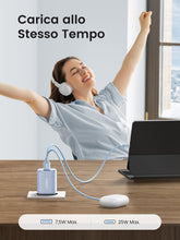 Carica l'immagine nel visualizzatore di Gallery, UGREEN Nexode 35W Caricatore USB C GaN Caricabatterie 2 Porte PPS 30W