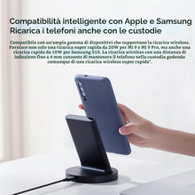 Carica l'immagine nel visualizzatore di Gallery, Xiaomi Caricatore Wireless 20W Stand, Ricarica Rapida Qi, Base di Ricarica Verticale/Orizzontale, USB-C, Compatibile iPh