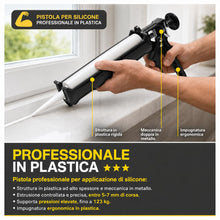 Carica l'immagine nel visualizzatore di Gallery, Boldrini Pistola per Silicone Anti-Goccia, per Cartucce Silicone, Acrilico e Sigillanti, Struttura Leggera in Plastica A