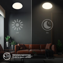 Carica l'immagine nel visualizzatore di Gallery, BRILONER - Lampada da soffitto a LED con sensore di movimento, luce bianca calda, sensore crepuscolare, lampada a LED, l