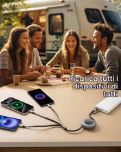 Carica l'immagine nel visualizzatore di Gallery, Minlu Retrattile Cavo di Ricarica 5 in 1, Cavo USB Ricarica Rapida 1,2m