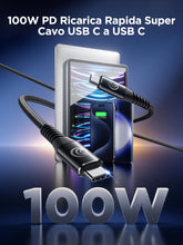 Carica l'immagine nel visualizzatore di Gallery, Cavo USB C a USB C 100W [2Pezzi,1M+2M] Cavo USB Type-C PD 5A Ricarica Rapida Nylon Intrecciato USBC to Tipo C Cavi per i