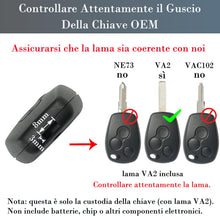 Carica l'immagine nel visualizzatore di Gallery, SUPALAND Guscio Chiave di Ricambio a 3 Tasti Per Telecomando Auto Con Lama Compatibile Con Renault Clio Kangoo Twingo Mo