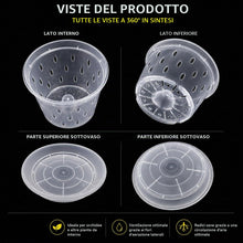 Carica l'immagine nel visualizzatore di Gallery, Garten lux 10 Vasi Trasparenti per Orchidee Grandi Ø17cm, con Sottovasi