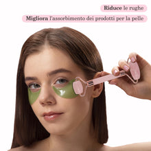 Carica l'immagine nel visualizzatore di Gallery, GUGUG Rullo in Quarzo Rosa e Gua Sha per Massaggio di Viso,Collo e Corpo