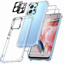Carica l'immagine nel visualizzatore di Gallery, Ferilinso Custodia Cover per Xiaomi Redmi Note 12 4G Antiurto Silicone Trasparente, Con 2 Pezzi 9H Durezza HD Vetro Temp