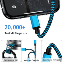 Carica l'immagine nel visualizzatore di Gallery, Yosou Cavo iPhone [2 Metri 3Pezzi] Cavo Lightning Usb Certificato MFi Cavetto iPhone Filo Caricatore Carica Rapida Caric