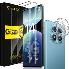 Carica l'immagine nel visualizzatore di Gallery, QULLOO Vetro Temperato per Xiaomi Redmi Note 14 Pro 4G, 2 Pezzi Pellicola Vetro Protettiva e 2 Pezzi Pellicola Fotocamer