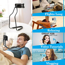 Carica l'immagine nel visualizzatore di Gallery, Supporto telefono letto,Supporto universale per smartphone, da appendere al collo, supporto flessibile per telefono cell