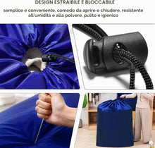 Carica l'immagine nel visualizzatore di Gallery, AiQInu Grandi Sacchi da Biancheria Coulisse Sacco della Biancheria Pieghevole Borsa della Lavanderia, 70 x 115 cm,2 pz-blu