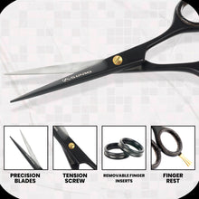 Carica l'immagine nel visualizzatore di Gallery, Forbici Barba e Baffi Professionali 5"/12.7cm Kit Bаrba comprenant Pettine Barba, Pettine Baffi e Astuccio per Forbici, 