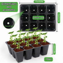 Carica l'immagine nel visualizzatore di Gallery, Vassoi riutilizzabili a 120 celle, mini propagatore, set per la coltivazione di serre, ciotole per piante, serre in plas