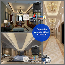 Carica l'immagine nel visualizzatore di Gallery, DieseRC Interruttore luce telecomando senza fili 433Mhz AC 220V 230V 30A ricevitore relè e 2 trasmettitori Radiocomando 