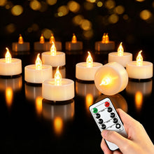 Carica l'immagine nel visualizzatore di Gallery, cimetech 12 lumini a LED con timer, telecomando senza fiamma decorazioni