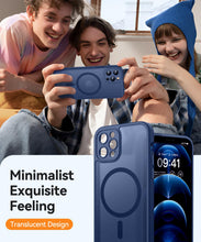 Carica l'immagine nel visualizzatore di Gallery, CANSHN Magnetica Cover per iPhone 12 Pro(6.1 Pollici), [Protezione Completa Della Fotocamera] Custodia Traslucida Opaca 