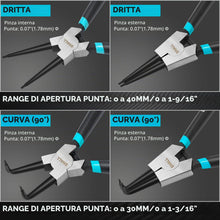 Carica l'immagine nel visualizzatore di Gallery, SHALL Pinze per anelli elastici, 4 pezzi da 7 pollici - Pinze per anelli elastici interni ed esterni dritti/piegati (pun