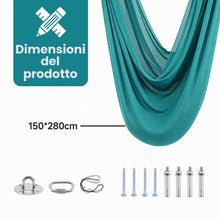 Carica l'immagine nel visualizzatore di Gallery, Amaca per Yoga Aereo, Tessuto Elastico e Resistente, Carico Fino a 200 kg, Perfetta per Pilates, Ginnastica, Danza e Str