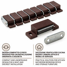 Carica l'immagine nel visualizzatore di Gallery, IPEA 10x Chiusure Magnetiche per Mobili, Porte, Armadi, Cassetti – 10 PEZZI – Marrone – Chiusura Magnetica con Calamita 