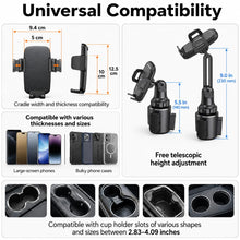 Carica l'immagine nel visualizzatore di Gallery, Supporto per telefono cellulare, aggiornabile, collo lungo, universale, mani libere, per auto, compatibile con iPhone 16