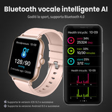 Carica l'immagine nel visualizzatore di Gallery, Smartwatch Uomo Donna, 1,85'' Orologio Fitness con Sonno Cardiofrequenzimetro, Smart Watch con Funzione di Notifica dei 