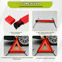 Carica l'immagine nel visualizzatore di Gallery, Triangolo Auto Omologato Kit,Triangolo Emergenza Auto,Gilet Catarifrangente