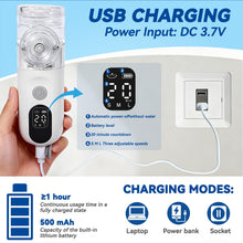 Carica l'immagine nel visualizzatore di Gallery, Nebulizzatore Portatile USB-C con Display Digitale, Apparecchio per Aerosol a Ultrasuoni per Adulti e Bambini, Funzione 