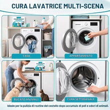 Carica l'immagine nel visualizzatore di Gallery, 12 Pezzi Drum Cura Lavatrice, Pastiglie per Pulizia Lavatrice Peli Animali, Detergente, Pastiglie Lavaggio Carica Fronta