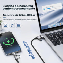 Carica l'immagine nel visualizzatore di Gallery, Cavo multiricarica USB-C 4 in 1, ricarica rapida