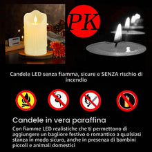 Carica l'immagine nel visualizzatore di Gallery, Candele ricaricabili, candela a LED con gocce di cera, Halloween, a LED con telecomando, senza fiamma, per esterni con t