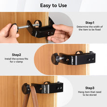 Carica l'immagine nel visualizzatore di Gallery, UTEBIT 60 mm C molto resistenti, 2 pinze in lega di alluminio regolabile, pinza C con fori 1/4" e 3/8", nero mini pinza 