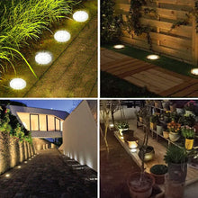 Carica l'immagine nel visualizzatore di Gallery, Bowfar Luci Solari da Giardino, 8 Pezzi 12 LED Lampade Solare da Terra, IP65 Impermeabili, Bianco Caldo Faretti Sepolta 