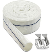 Carica l'immagine nel visualizzatore di Gallery, Tubo flessibile di scarico piatto 1 1/4 pollici, 10mx32mm tubo flessibile in tessuto, con clip per il collegamento a pom