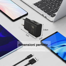Carica l'immagine nel visualizzatore di Gallery, Caricabatterie rapido USB per Samsung Galaxy S9 S8 S10 S10+ S20 S20 FE A04S A14 A13 A12 A22 A23 A33 A34 A51 A52 A53 A54 