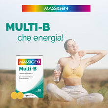Carica l'immagine nel visualizzatore di Gallery, Massigen - Multi B, Integratore di Vitamine del Gruppo B, Riduce Stanchezza e Affaticamento, 30 Compresse, Senza Glutine