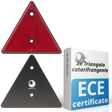Carica l'immagine nel visualizzatore di Gallery, valonic triangolo catarifrangente, 2 pezzi - certificato secondo ECE: R3.02 Classe IIIA - 15cm - riflettore per rimorchi