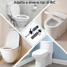 Carica l'immagine nel visualizzatore di Gallery, Nuovo Kit di Bulloni per Sedile WC 4 Pezzi, Universale Lungo