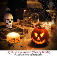 Carica l'immagine nel visualizzatore di Gallery, 2 luci a LED di zucca di Halloween con timer e telecomando, funzionamento a batteria Jack-O, luci arancioni per decorazi