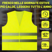 Carica l'immagine nel visualizzatore di Gallery, Set di 5 Gilet Alta Visibilità Giallo Riflettente, Per Adulti