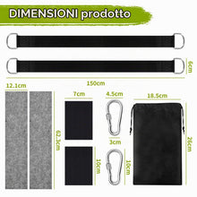 Carica l'immagine nel visualizzatore di Gallery, Cinghie per Amaca All'aperto, Cinghie Amaca con 2 Moschettoni e Protezione Dell'albero, Contiene Fino a 300kg, per Amach