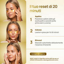 Carica l'immagine nel visualizzatore di Gallery, PLANTIFIQUE Patch Occhi Oro 24K Maschera Occhiaie Borse -20 Paia di Cerotti