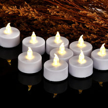 Carica l'immagine nel visualizzatore di Gallery, Candele a LED senza fiamma a batteria, candele tealight elettriche realistiche luminose e tremolanti, per 200 ore, per m